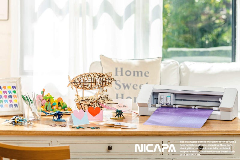 Nicapa Cutting Mat for Silhouette Cameo 3/2/1 Strong-Grip,12x12 inch 3pack) Adhesive&Sticky Non-Slip Flexible Square Gridded Purple Cut Mats Replacement Accessories Set matts Vinyl Craft Sewing - Image 3